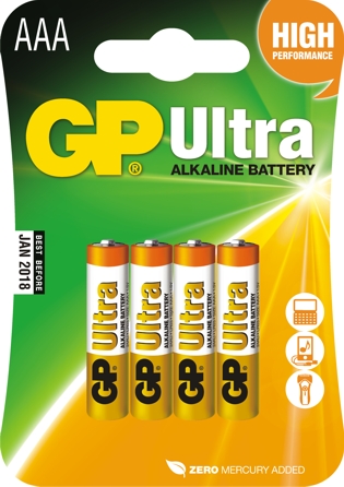 Батарейка щелочная AAA (LR03) GP ''Ultra Alkaline''