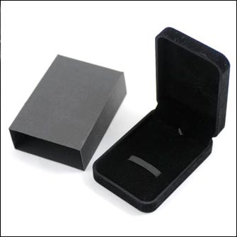 Коробка для флэш-дисков  бархатная прямоугольная, черный цвет