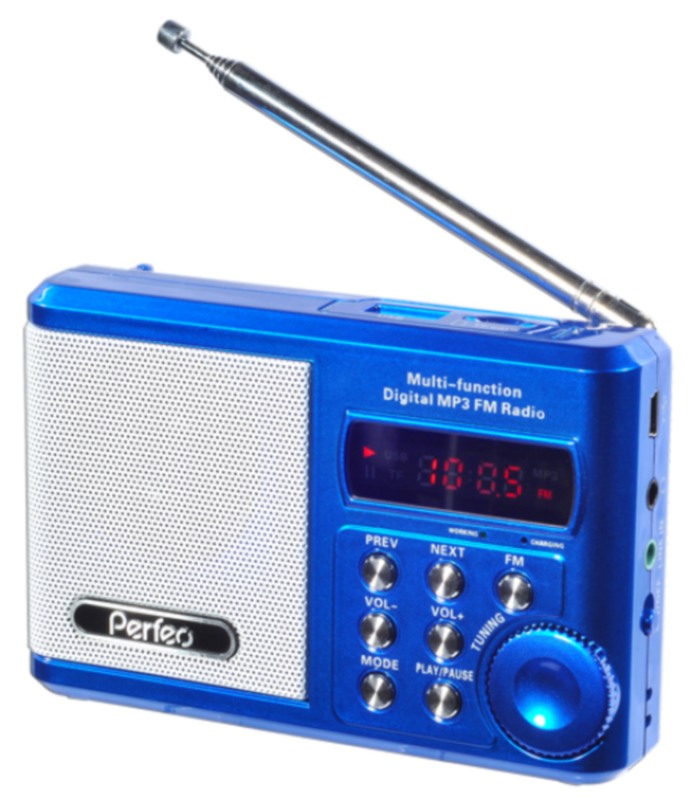 FM/УКВ радиоприемник / MP3 плеер  Perfeo Sound Ranger, синий