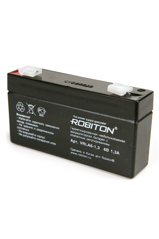 Аккумулятор свинцово-кислотный ROBITON VRLA 6-1.3 , 6В 1.3 Aч