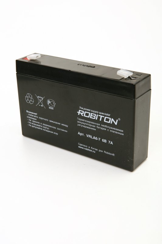 Аккумулятор свинцово-кислотный ROBITON VRLA 6-7 , 6В 7.0 Aч