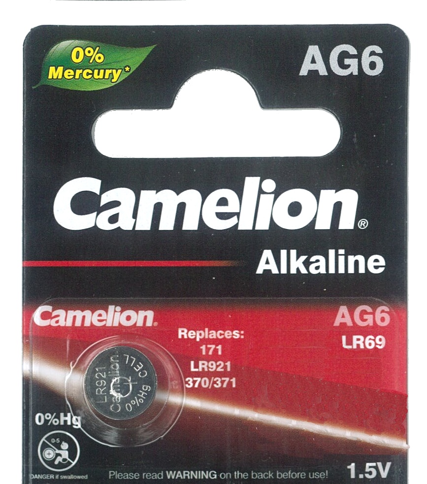 Батарейка часовая алкалиновая LR921/371/LR69/AG6, CAMELION