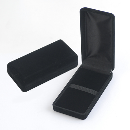 Коробка для флэш-дисков  бархатная прямоугольная, удлиненная черный цвет