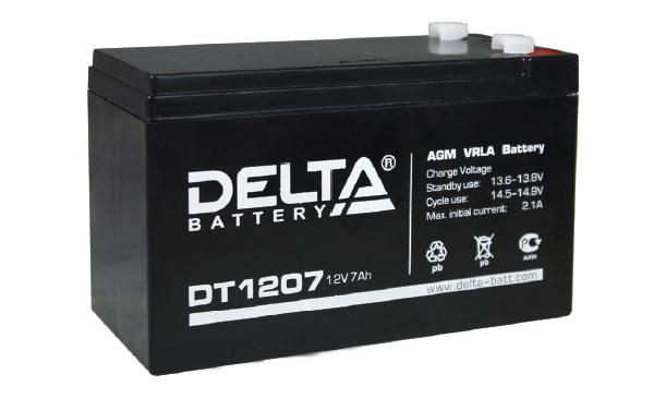 Аккумулятор свинцово-кислотный DELTA DT 1207, 12В 7.0 Aч