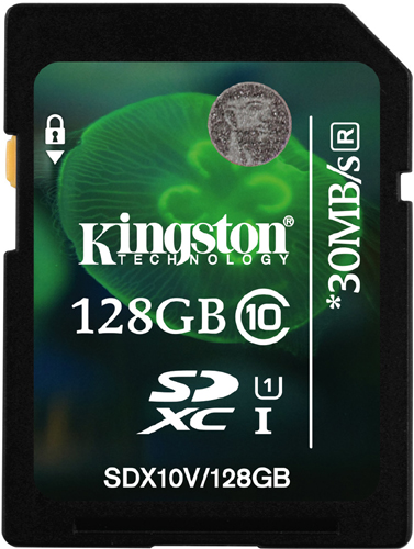 Карта памяти SDXC / Secure Digital eXtended Capacity 128 Гб Kingston Сlass 10 UHS-1