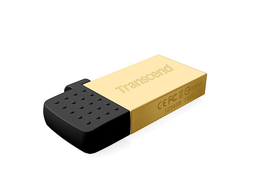 Флэш-диск 32 Гб Transcend JetFlash 380 (USB/microUSB), золотистый корпус