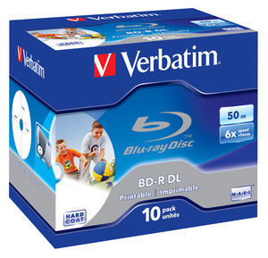 BD-R (Blu-Ray) диск двухслойный (DoubleLayer /DL) 50 Gb 6х Verbatim printable (для струйной печати) в коробке