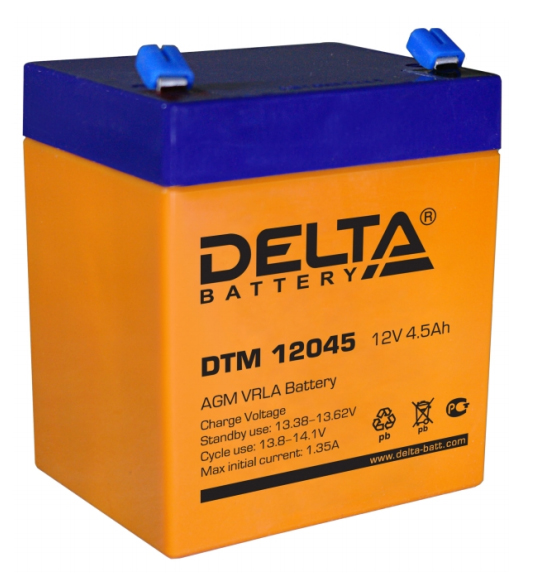 Аккумулятор свинцово-кислотный DELTA DTM 12045, 12В 4.5 Aч