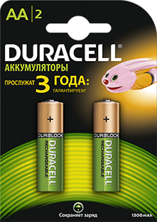 Аккумулятор HR06 (АА) 1300 mAh, 1.2В Ni-MH Duracell Аккумулятор HR06 (АА) 1300 mAh, 1.2В Ni-MH Duracell