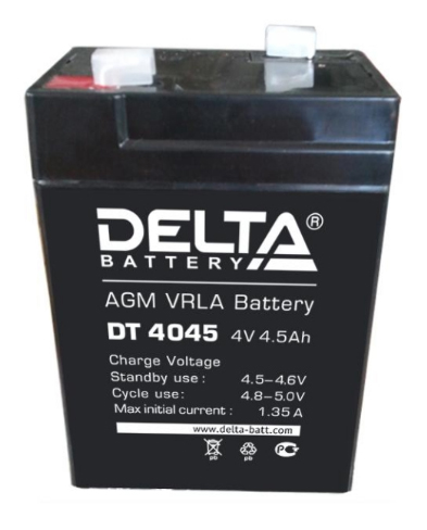 Аккумулятор свинцово-кислотный DELTA DT 4045 , 4В 4.5 Aч