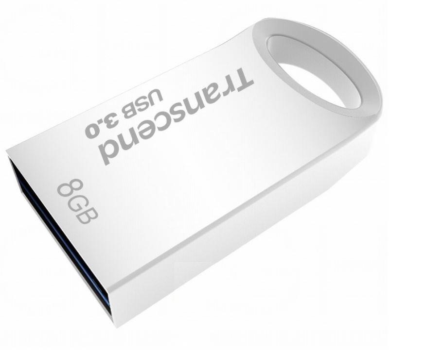 Флэш-диск 8 Гб Transcend JetFlash 710S, USB 3.0, серебристый