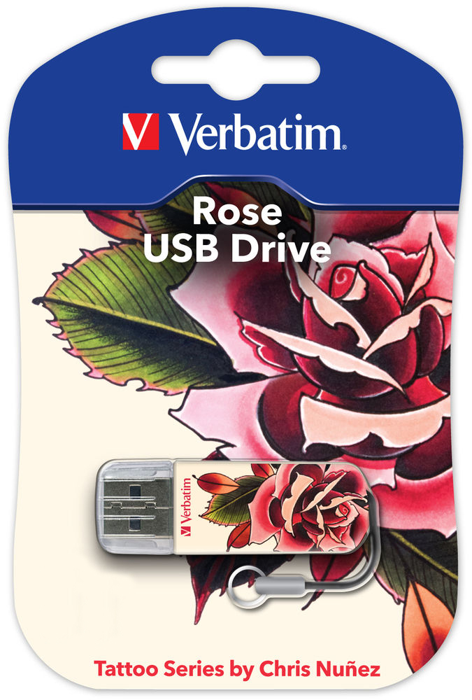 Флэш-диск 16 Гб Verbatim ''Tattoo Edition'' Rose (Роза)