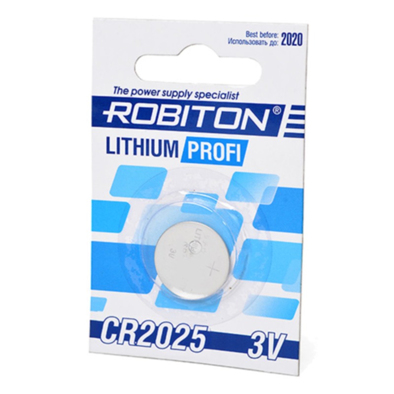 Батарейка литиевая CR2025, ROBITON ''LITHIUM PROFI''