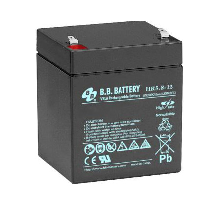 Аккумулятор свинцово-кислотный BB HR5.8-12, 12В 5.8 Aч