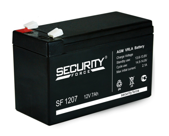 Аккумулятор свинцово-кислотный Security Force SF 1207, 12В 7.0 Aч