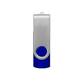 Флэш-диск 8 Гб SWIVEL, синий пластмассовый корпус, металлическая скоба