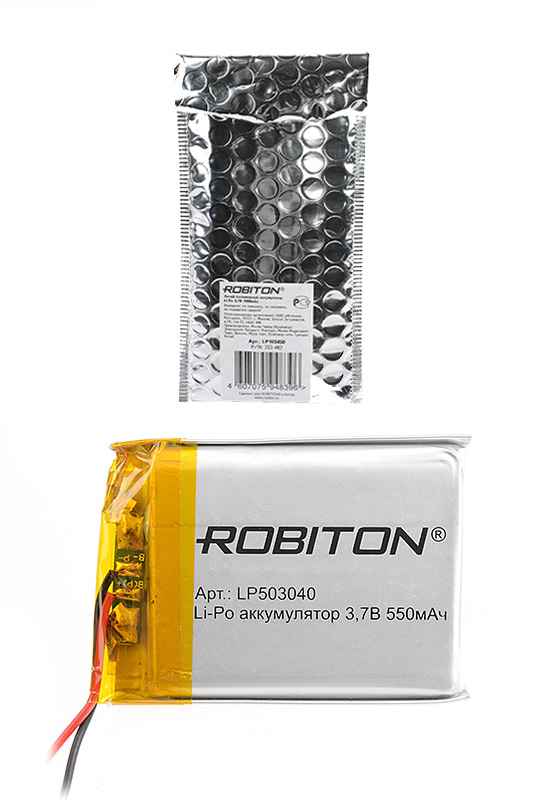 Литий-полимерный аккумулятор LP503040 3.7В 550мАч (mAh), ROBITON