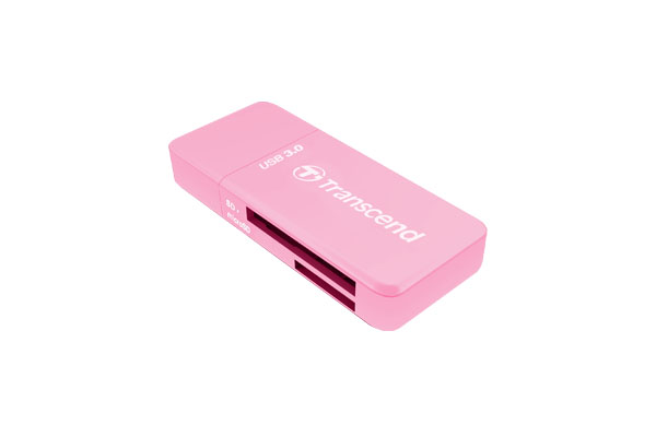 Устройство чтения-записи карт памяти (ридер) F5 >>USB 3.0 Transcend, розовый