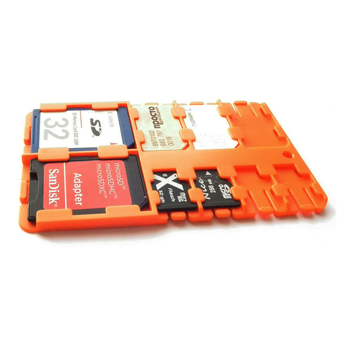 Держатель для карт памяти SD, microSD и SIM карт SD-SIM Holder, оранжевый