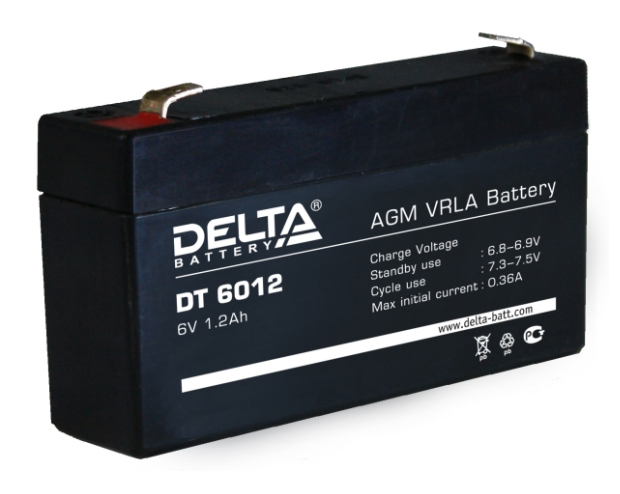 Аккумулятор свинцово-кислотный DT 6012 , 6В 1.2 Aч