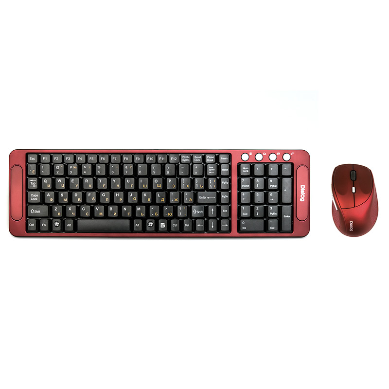 Комплект клавиатура+мышь Dialog KMROK-0318U красны
