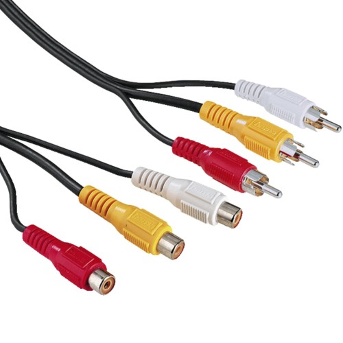 Аудио/видео кабель-удлинитель RCA x 3  -> RCA x 3 , 1.8 м