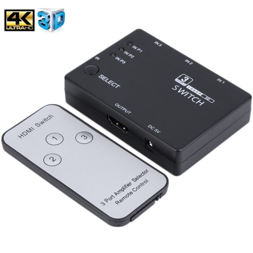 Коммутатор - переключатель HDMI-4K, 3 входа - один выход Orient HS0301H, UHDTV 3840x2160-HDTV1080p-1080i-720p, HDCP1.2