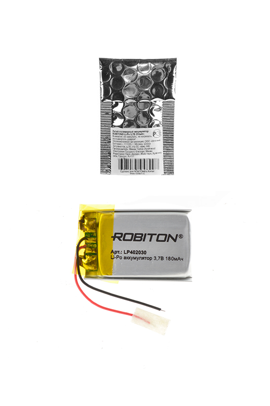 Литий-полимерный аккумулятор LP402030 3.7В 180мАч (mAh), ROBITON