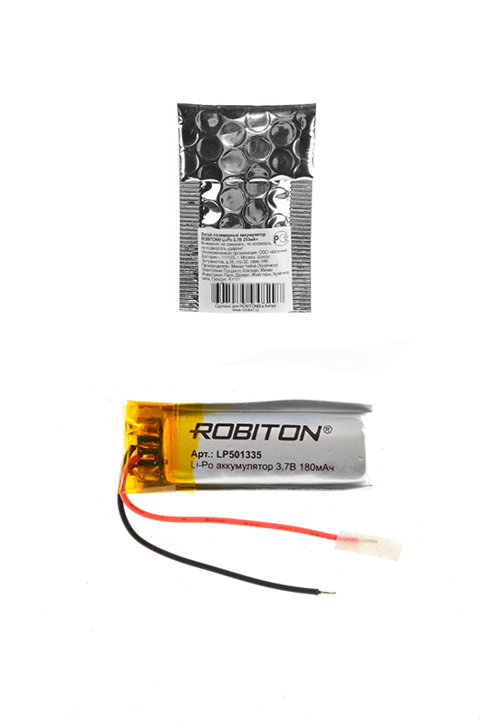 Литий-полимерный аккумулятор LP501335 3.7В 180мАч (mAh), ROBITON