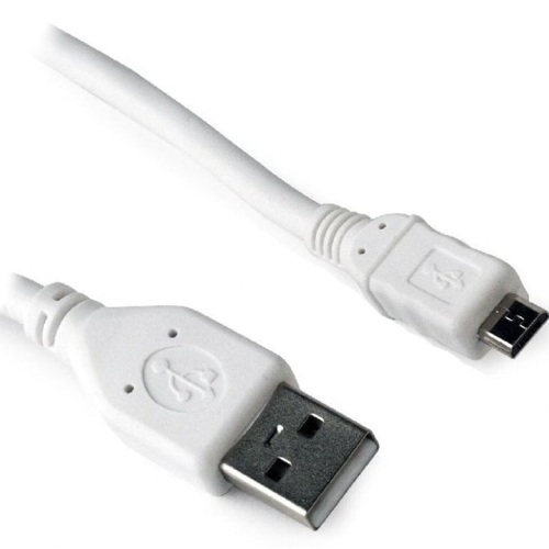 Кабель USB 2.0  A -> microUSB, 1.0 метр, белый