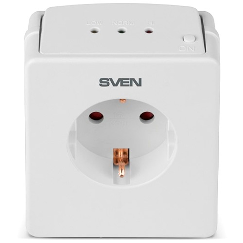 Защитное реле отключения повышенного напряжения Sven OVP-15P, термозащита, сетевой фильтр, 15А