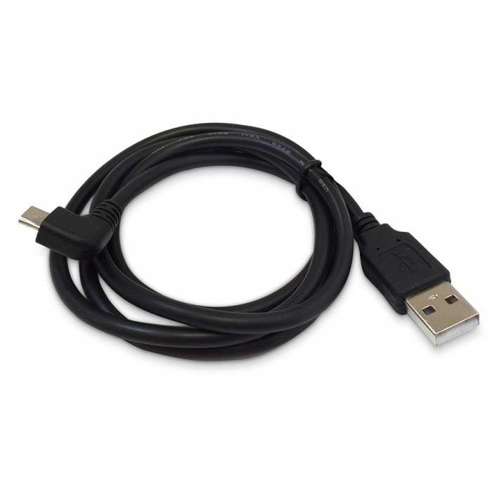 Кабель USB 2.0  A -> microUSB, угловой, 1.0 метр, черный