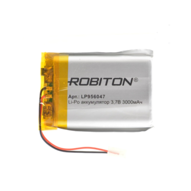 Литий-полимерный аккумулятор LP954760 (LP956047) 3.7В 3000мАч (mAh), ROBITON