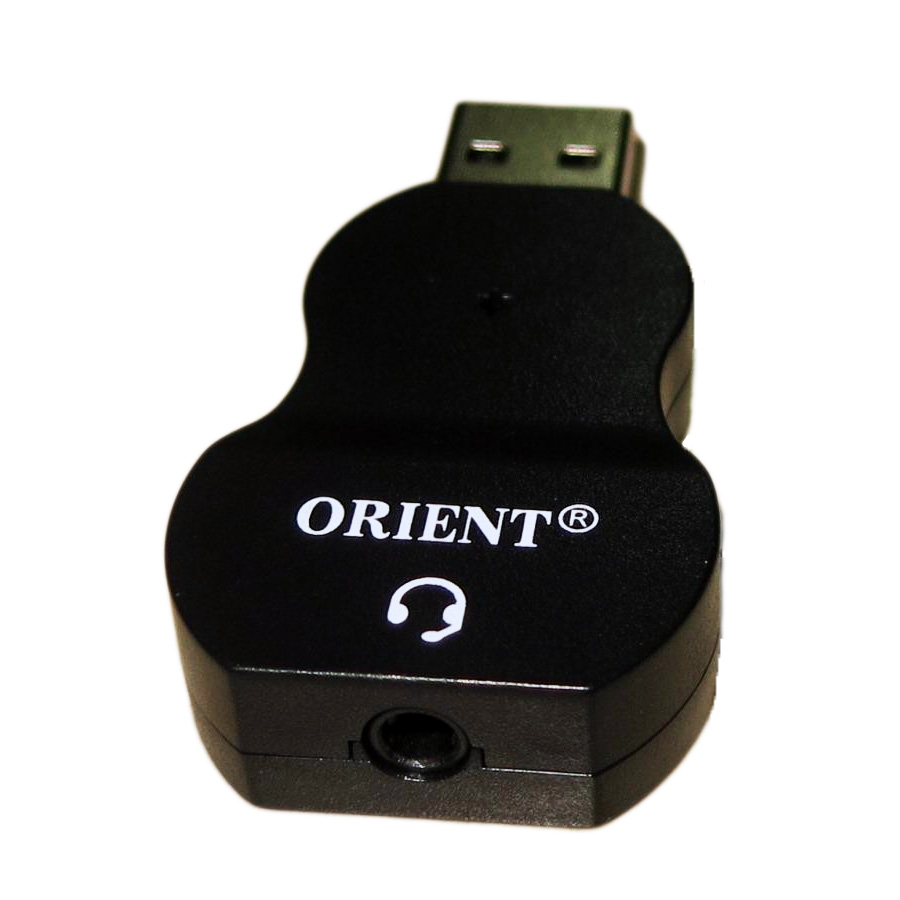 USB аудио, внешняя звуковая карта ORIENT AU-03, стерео, 3.5мм 4-ех контанктный разъем для гарнитуры