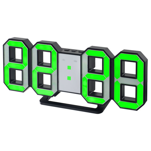 Электронные часы Perfeo Luminous PF-663 будильник USB, зеленые цифры, черный корпус