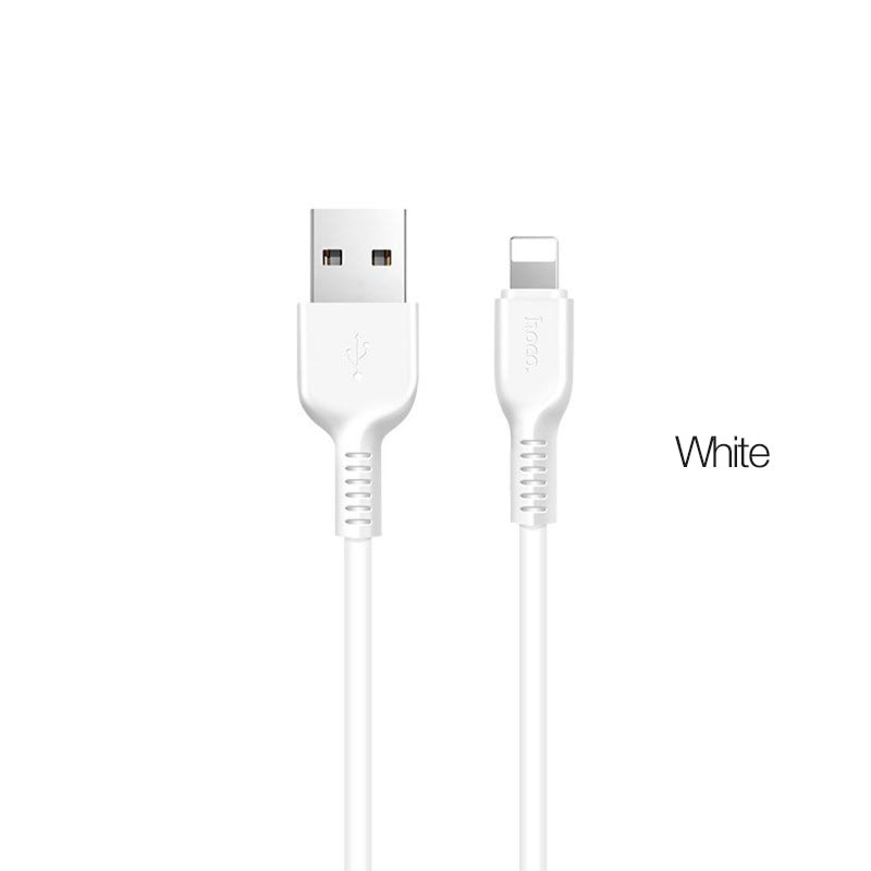 Кабель для Apple iPad, iPhone 8-pin (Lightning) -> USB, 1.0 м, ток, до 2.4A, белый