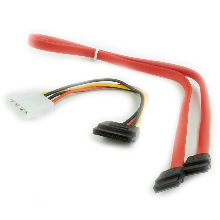 Комплект кабель интерфейсный SATA 3 data, 0.5 метра, кабель питания 4-15pin, 0.15 метра