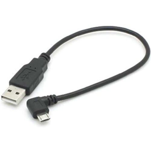 Кабель USB 2.0  A -> microUSB, угловой, 0.5 метра, черный
