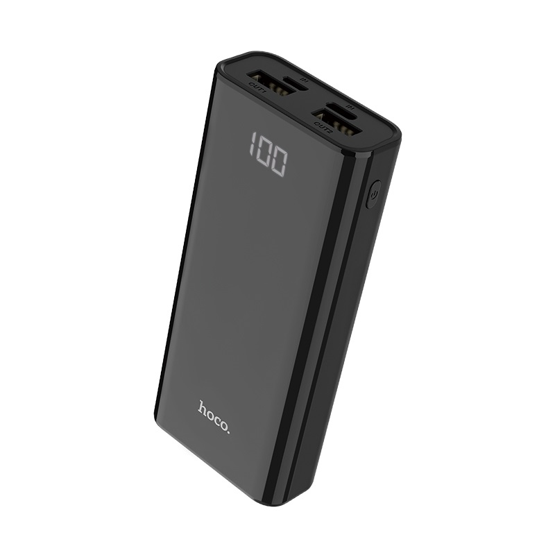 Внешний USB аккумулятор (PowerBank) Hoco J45 Elegant shell 10000 mAh для портативной техники, черный цвет