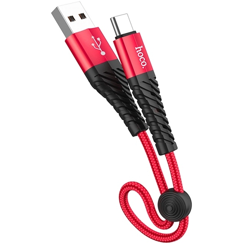 Кабель USB 2.0 A -> microUSB Type C (USB 3.1c), 0.3 м, 3,0А, плетеный