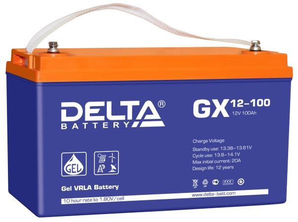 Аккумулятор свинцово-кислотный DELTA GX 12-100, 12В 100.0 Aч