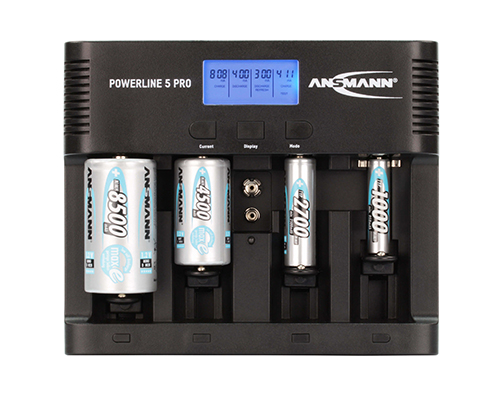 Зарядное устройство ANSMANN PowerLine 5 Pro (1-4 AAA/AA/C/D) + 1 ''Крона''