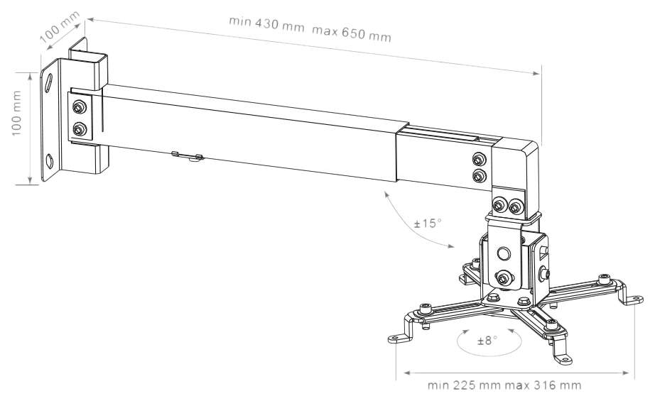 Кронштейн для проектора Arm Media PROJECTOR-3, до 20кг, потолочный, белый