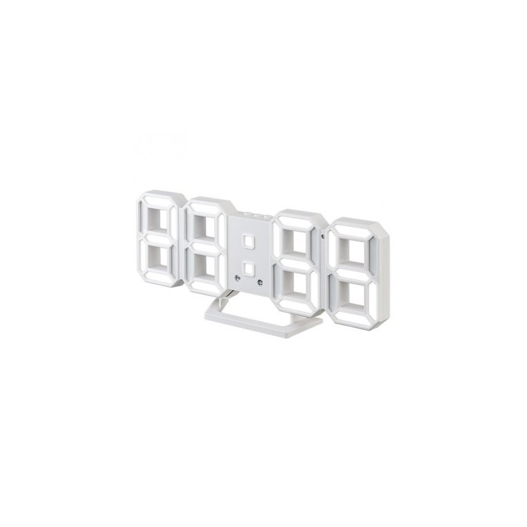 Электронные часы Perfeo Luminous 2 будильник USB, белый корпус, белые цифры,