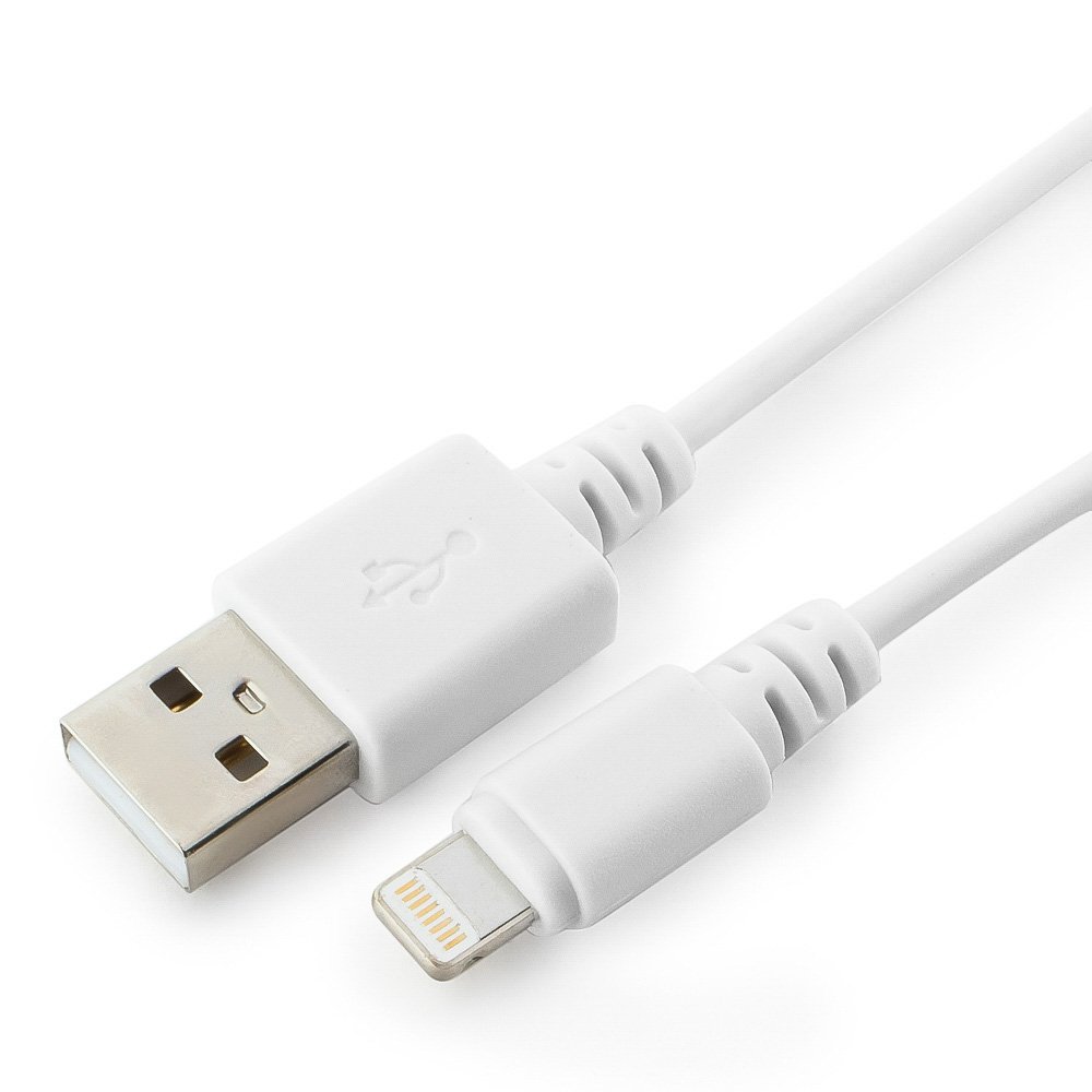 Кабель для Apple iPad, iPhone 8-pin (Lightning) -> USB, 1.0 м, белый