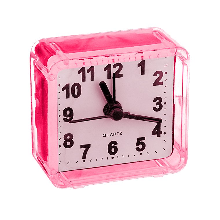 Часы-будильник стрелочные PERFEO Quartz, красный корпус 5.5*5.5 см,питание 1*AA