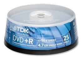 DVD+R диск 16х TDK 4.7 Гб, Cake Box
