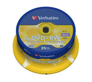 DVD+RW диск 4х VERBATIM 4.7 Гб Cake Box
