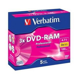 DVD-RAM диск 3x VERBATIM 4.7 Гб в картридже