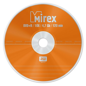DVD+R диск 16х MIREX 4.7 Гб, bulk
